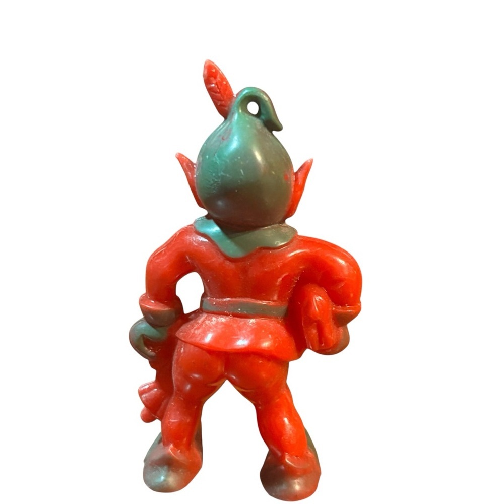 VTG 1940’S ROSBRO PLASTIC RED & GREEN PIXIE ELF ORNAMENT - Picture 2 of 10